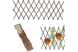 Garden Mile Traliccio in legno resistente, espandibile, per giardino, esterni, per abbreviare le piante rampicanti, facile installazione, pannelli in legno di salice, graticcio per giardino, prato,