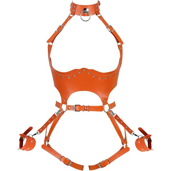 Body Harness Reggiseno Punk Gotico Regolabile – Taglia Unica S-XL, Per Fotografia, Festa, Festival (Blu)