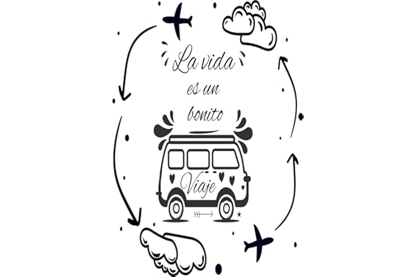 Adhesivo para caravana exterior de vinilo – La vida es un bonito viaje – 20 cm x 30 cm – para furgonetas y autocaravanas