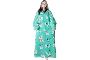 ‎QUEENSHIN Queenshin Alpaka Langes Hoodie Tragbares Decken Übergroßer mit Ärmeln, Flauschig Bequeme Flanelldecke Körperdecke für Frauen, Einheitsgröße