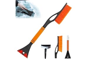 STFYUG 2 In 1 Schneebesen Auto, Eiskratzer Auto mit Besen, Eiskratzer mit Besen, Auto Schneebesen, Besen Auto Schnee, Schneebesen Auto Lackschonend für SUV, LKW, Fahrzeugwindschutzscheibe (C1)