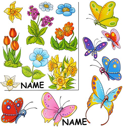 große Fensterbilder – “ Blumen & Schmetterlinge / Frühling “ – statisch haftend – selbstklebend + wiederverwendbar / Sticker Fenstersticker Aufkleber – Osterhasen – Eier – Ostereier / Osterdeko – Tiere / Schmetterling – Blume – Fensterbilder – z.B. für Fenster und Spiegel / Fliesen – Fensterdeko Fensterfolie Kinderzimmer Deko - 3
