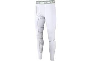 AMZSPORT Pantaloni Sportivi a Compressione da Uomo Leggings da Palestra Calzamaglia ad Asciugatura Rapida
