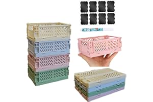 NCRGB Pieghevole Box Storage Basket piccolo impilabile Scatola Pieghevole Scatole Cestini di Stoccaggio Scatola, Cestino Pieghevole per la Cucina Camera da letto (4, 15×1×5.7 cm)