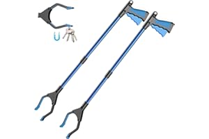YAUNGEL 2 Stück Faltbare Greifer mit magnetischer Spitze,Müllzange,81 cm Langer Greifzange,90° Drehbarer Kopf für die Müllabfuhr,Garten Greifer,Greifzange fur Senioren
