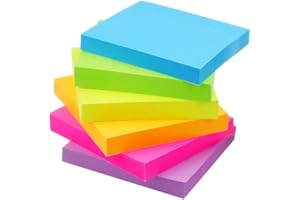 Early Buy Sticky Notes 6 Bright Color 6 Pads Self-Stick Notes 3 in * 3 in, 100 Sheets/Pad