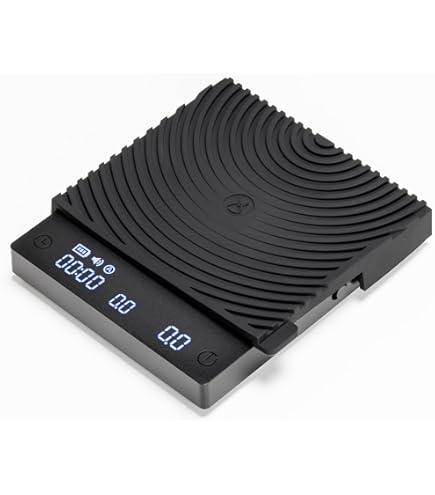 Maestri House Mini-koffieweegschaal met timer, espressoweegschaal, 2 kg/0,1 g nauwkeurige weegschaal voor espresso en opgietkoffie, draagbare keukenweegschaal met automatische timing (wit