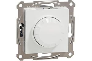 Schneider Electric Asfora EPH6870121D ściemniacz, ściemniacz obrotowy do lamp LED, lampy halogenowe, 230 V, 0-370 W, podtynkowy, sekcja fazy, biały