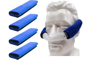 ELFSHELF 4 pcs cpap mask strap covers,universal Microfiber cpap headgear strap Comfort and softness face liners cpap accessories available for Reduce facial pressure marks (blue)