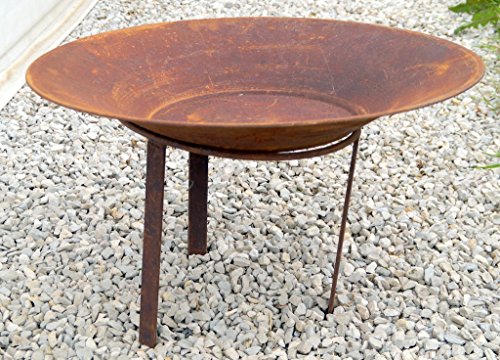 Ständer für Feuerschalen, Metall in rostbraun, Höhe 32 cm, Durchmesser 34 cm - 2