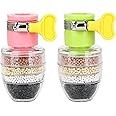 OXHOM® Multilayer Carbon Activated Dust and Chlorine Remover Water Softener Ideal for Kitchen Sink and Bathroom Wash Basin Tap Water Purifier Filter Faucet (Color May Vary, Pack of 2)