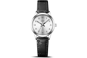 BAISHIOI Ladies Watches Analog Quartz Watch Women's Everyday Watch Easy Read Waterproof Wrist Watch for Women Classic Business Women Watches with Black Leather Strap