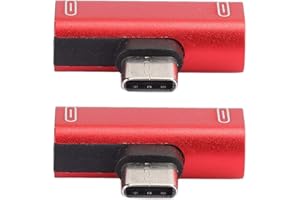YENCOLY Stabilna skrzynia biegów aluminiowa ładowarka audio typu C rozdzielacz USB-C, adapter 2 szt. 2 w 1, do Nubia (czerwony)