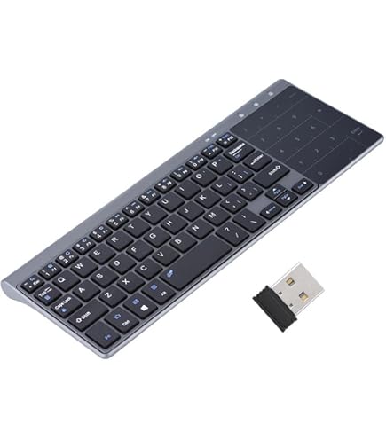 Mini Clavier QWERTY sans fil Ergonomique sans Fil avec Touchpad - Rii - i8 - Noir - Smart TV - mini PC - HTPC - Informatique