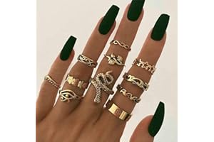 Runmi 11Pcs Boho Knuckle Rings Vintage Gold Ring Sets Snake Finger Rings Jewelry for Women and Girls