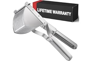 Shoxil Kartoffelpresse Edelstahl Guter Griff, Kartoffelstampfer Edelstahl Profi Stampfer Küchenwerkzeug Obstpresse Babynahrung Stampfer