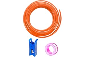 HAXIHA 12 Metri Tubo Aria Compressa Arancione,Attacco Rapido Tubo Aria 6mm Diametro Esterno 4mm Diametro Interno, Pneumatico per Aria Compressa, Adatto Per il di vari Utensili Pneumatici