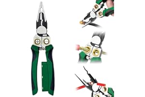 WECIAU 8 in 1 Wire Stripper, Cable Stripper Tool with Electricity Testing Function, Electrical Pliers, Wires Cable Scissors for Wire Strip/Cut/Crimp/Split/Wrap/Slit/Pull/Open