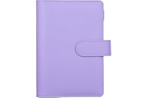 HAUTOCO Notatnik A6 ze skóry PU, do wielokrotnego napełniania, 6 segregatorów na papier wypełniający A6 i gotówkę, koperty budżetowe, luźne kartki, osobisty planer, okładka segregatora z magnetyczną