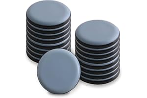 CJMUQHEHH 16 Patins Glissants PTFE Téflon pour Meubles Lourds et Chaises Ronds 30 mm Auto Adhésifs Protege Pied de Table Cale Meuble Sol Lisse Parquet Carrelage Réduction Bruit