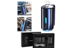 AINID Désodorisant intelligent pour voiture, 3 modes réglables, désodorisant intelligent pour voiture, diffuseur d'arômes de voiture intelligent avec 3 huiles essentielles (thé blanc)