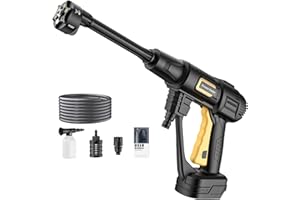 GGIKING Kabelloser Akku Hochdruckreiniger für Makita 18V Strahlreiniger mit Schaumsprühtopf und 5 m Wasserschlauch, 6-in-1-Düsen Wasserpistole für Auto, Garten (ohne Batterie)