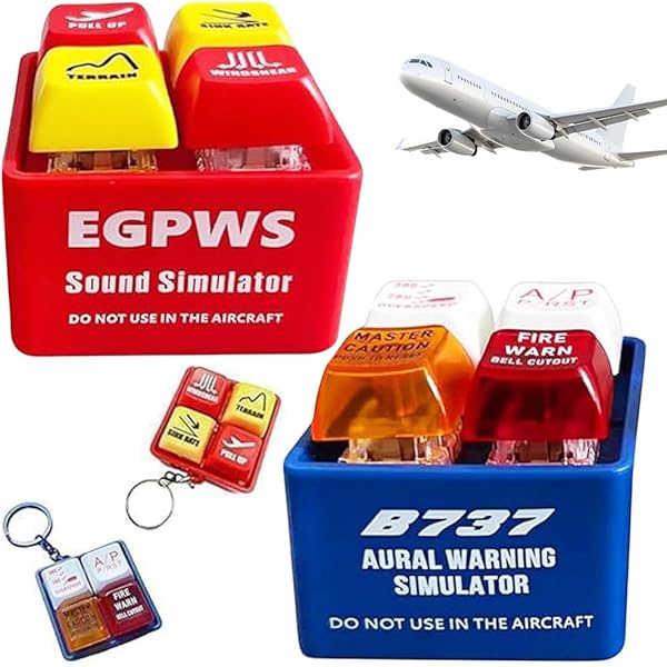 Porte-Clés Alarme Pilote Et Équipage - LED Et Son - Cadeau Aviation