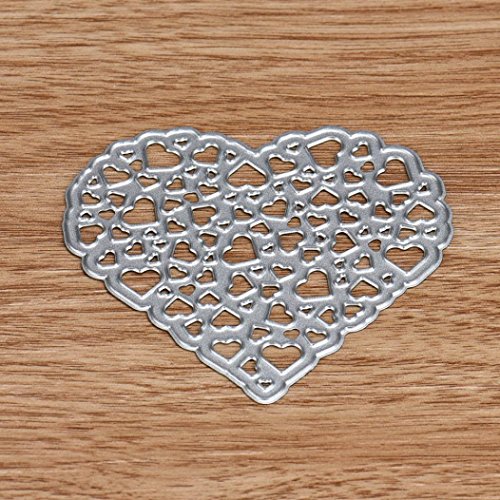 Schön Stanzschablonen Metall Schneiden Schablonen für DIY Scrapbooking Album, KIMODO Herz Schneiden Schablonen Papier Karten Sammelalbum Dekor (I) - 3