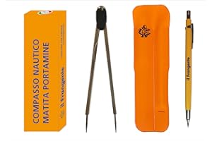 Edizioni il Frangente Compasso Nautico in Ottone e Matita portamine per Esercizi di CARTEGGIO Nautico
