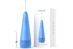 Ordo Irrigador bucal impermeable IPX7 inalámbrico, 3 ajustes de presión, portátil, recargable, eléctrico sónico, recomendado por profesionales dentales, azul ártico