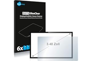 Savvies 6 Stück Schutzfolie 3.5" für Touch-Panel PCs mit 3,48 Zoll (8.9 cm) [51.1 x 71.1 mm, 3:2] Displayschutz-Folie Ultra-Transparent