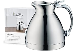 alfi HOTELLO 0,30l, caraffa isolante con doppia parete in acciaio, tiene caldo per 4 ore, freddo per 6 ore, coperchio apribile con una mano, senza plastica, per lavastoviglie, per gastronomia