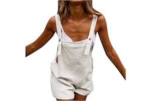 OVARA Women Short Dungarees Summer Casual Plain Bib Overalls Shorts Ladies Loose Comfy Short Jumpsuit Womens Fashion One Piece Romper Shorts for Daily Going Out Vacation