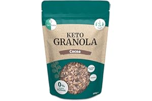 Go-Keto Keto Granola Cocoa 290g - Muesli Keto pour un petit déjeuner Keto, avec cocoa, noix, graines de tournesol & pépins de courge, végétalien, sans gluten