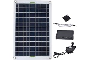 TOMANTERY Pompe de bassin solaire, 800L/h Pompe à eau solaire écologique à faible bruit pour la maison pour fontaine pour jardin