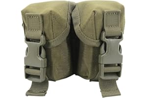 MIOYOOW Pochette pour Grenades Double, Pouch Flashbang étanche, étui Grenade Flash Réglable en Nylon 1000D avec Clips de Boucle Portables (4,8cm de Diamètre)