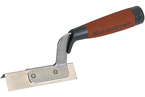 Truelle d'angle extérieure Marshalltown avec poignée DuraSoft, truelle d'angle en acier inoxydable, dimensions de la truelle : 108x38 mm