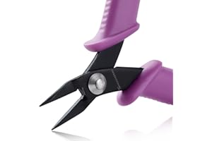 SPEEDWOX Mini pince à bec long de 10,2 cm pour la fabrication de bijoux, pince à épiler à bec, mini pince à bec aiguille, pince à bec court, pince plate et lisse, outil de fabrication de bijoux, outil