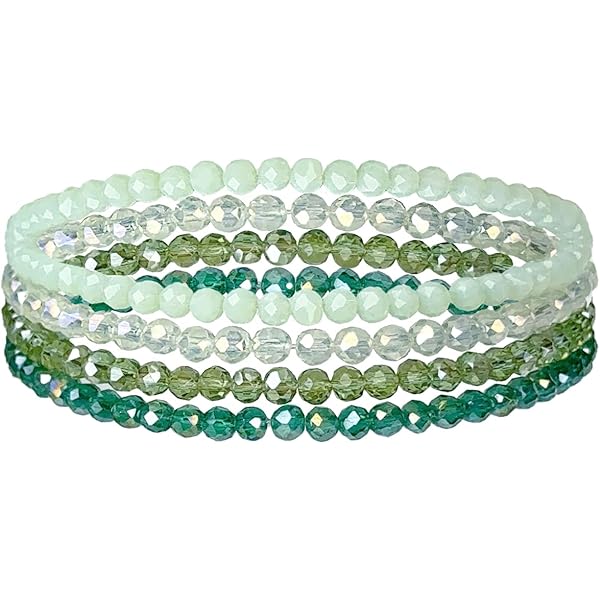 JewelryWe Parelarmband dames elastische armband: boho kristal imitatie parels stretch armband meerlaagse stenen stapelbare armband armband cadeau voor vrouw vriendin, Hars