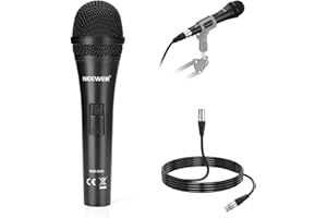 ‎NEEWER NEEWER Dynamisches Mikrofon mit Nierencharakteristik und XLR Kabel, robustem Metallgehäuse, unidirektionales Tonabnehmer Microphone für Podcasts, Gesang, PC Gaming, Streaming, Studio, Schwarz, NW-040