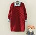 Arrowhunt Women's Knitted Pullover Long Sleeve Jumper Long Sweater Red