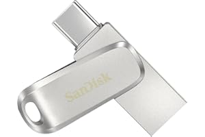 SanDisk Ultra 256GB Dual Drive Luxe Type-C 400MB/s USB 3.2 Gen 1, Silver, SDDDC4-256G-G46