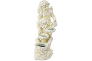 VATCH Fontaine de Jardin Solaire pour l'intérieur et l'extérieur avec éclairage LED - Ange Vintage - Grande Fontaine de Jardin - Décoration de Jardin - Décoration de Bassin de Jardin - Bain d'oiseaux