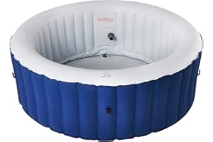 SHATCHI Mspa Round Inflatable Spa Hot Tub with AirJet Massage UVC Sanitization Technology, ANTI-ICING System, Plug And Play Tech, 6 Person