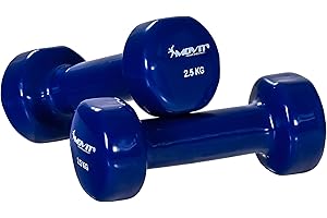 MOVIT set de 2 haltères en vinyle, haltères courts avec surface en vinyle