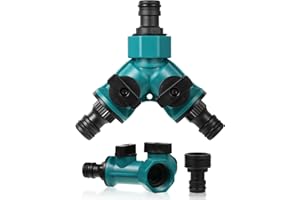 YUWJOOWEE 2-Way Hose Pipe Distributor, Garden Hose Water Distributor, Water Pipe Connectors for Y-Shaped Hose Connectors Pipe Connecting Garden Tools Hoses (Pack of 1)