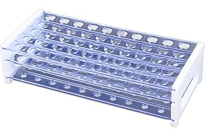 COLCOLO Almencla Kunststoff Rack Reagenzglashalter Reagenzglasständer Für Reagenzglas 50 Loch - Klar, 18 mm, 40 Löcher