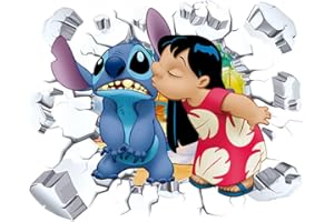 NVWANG Stickers Muraux Stitch Affiche 3D Stitch Ultime Sticker Mural Sticker Mural Stitch Stickers Muraux Enfants Stitch