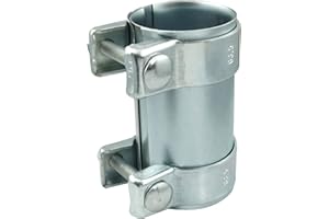 DL-RACING Ø 63,5x125mm / 2,5" Verstärkte Auspuff Rohrverbinder Doppelschelle für 60-62mm Auspuffrohr
