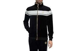 Sergio Tacchini Homme Veste De Survêtement En Velours Damarindo, Black